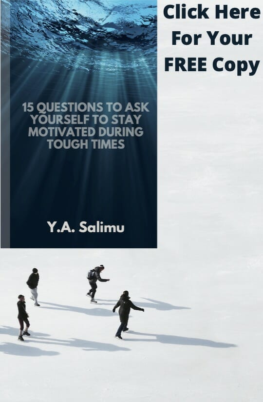 Motivational Quotes and questions book with deep blue sea background